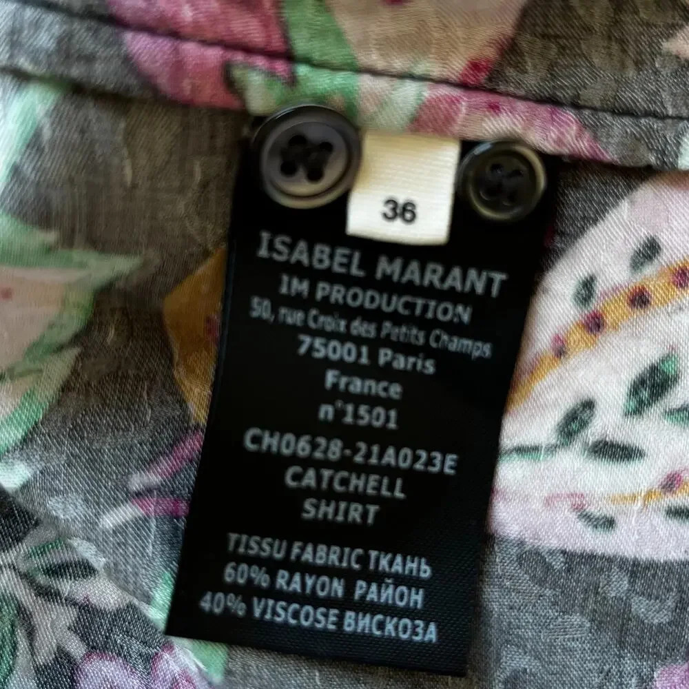 Isabel Etoile Marant Catchell Tropical Floral Blouse FR 36 / US 4 European - Picture 12 of 12